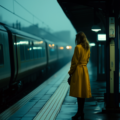 Woman at Train Station