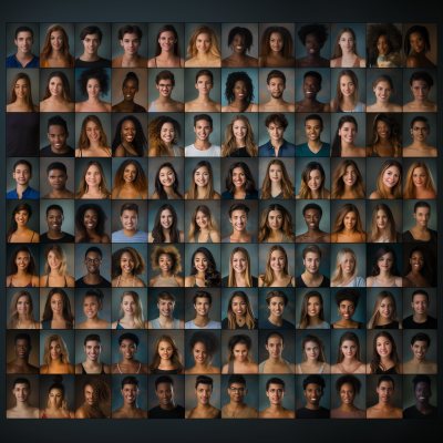 Yearbook Portrait Photos Grid