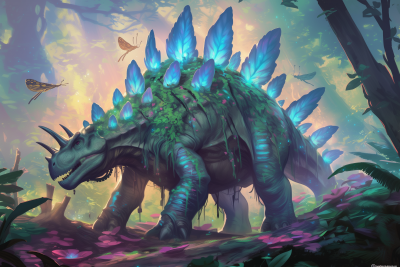 Malevolent Mystic Stegosaurus in Grimdark Jungle