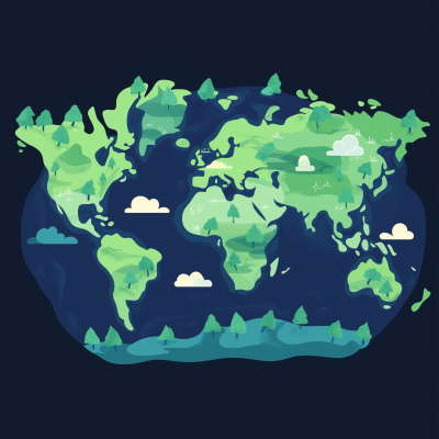 Green Countries Vector Illustration