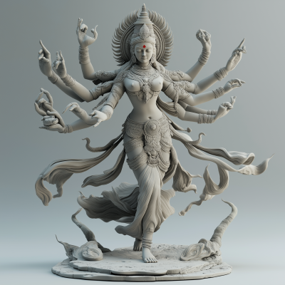 Shiva Goddess with 8 Arms