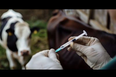 Cow vaccination at the vet