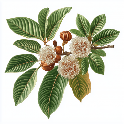 Castanea Plant Illustration