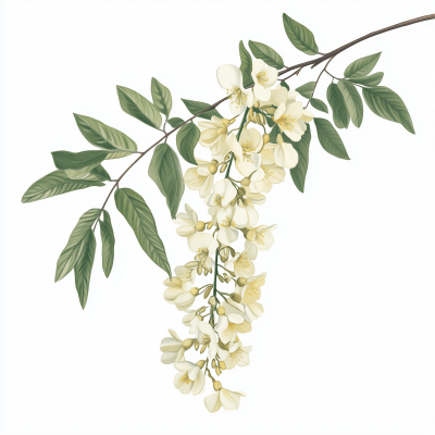 Sophora Japanese Illustration