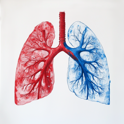 Human Lungs Drawing