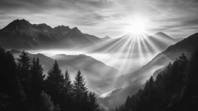 Monochromatic Sunrise over Austrian Alps