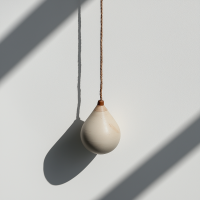 Lively Hanging Small Object on White Canvas