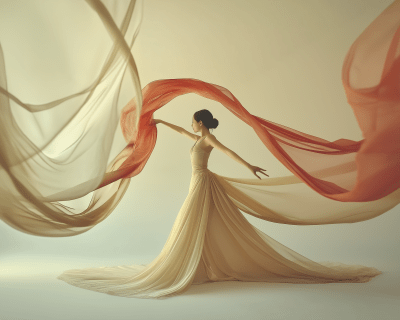 Rhythmic Dance between Silks