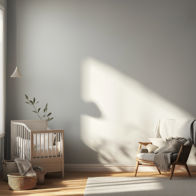 Morning Light in Grey Wall Nursery Room