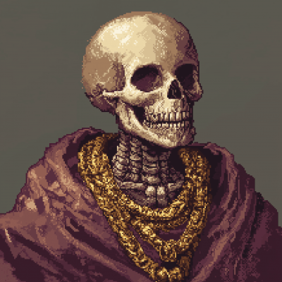 Retro Pixel Skeleton Portrait