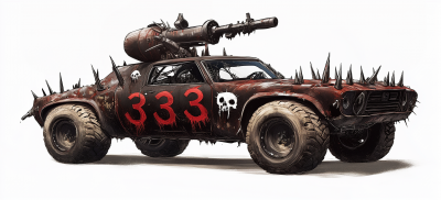 Mad Max Style Car with Spikes and Guns