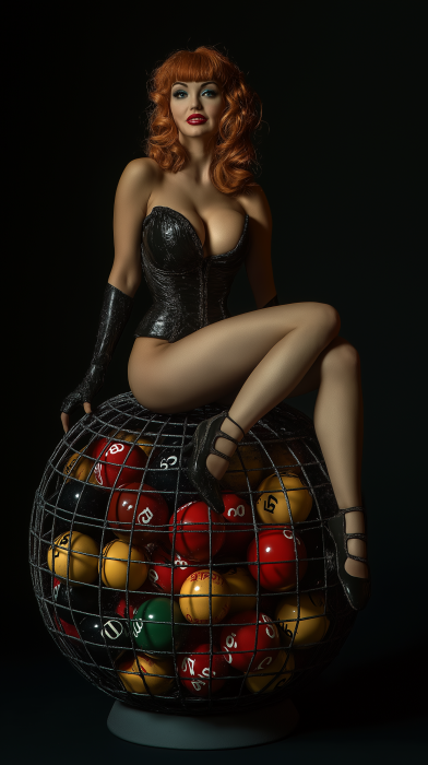 Spherical Bingo Cage with Pin Up Model