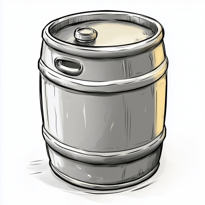 Cartoon Beer Keg Illustration