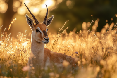 Enchanted Grassland with Saiga Antelope