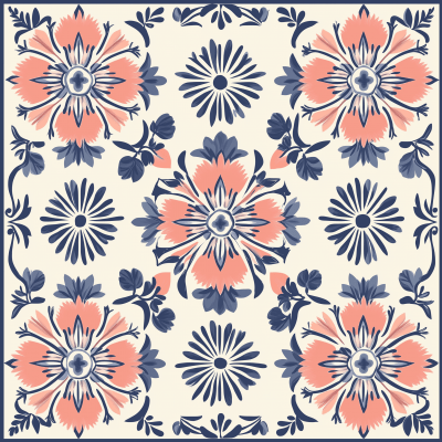 Geometric Flower Seamless Pattern