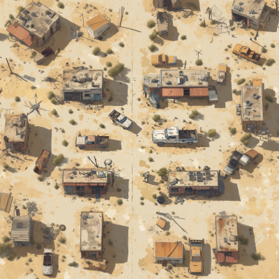 Cyberpunk Abandoned Desert Town Map