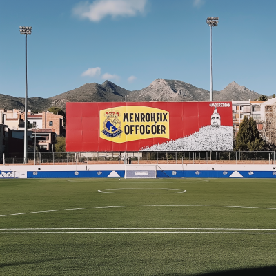 Billboard on a Spanish Second Division Soccer Field