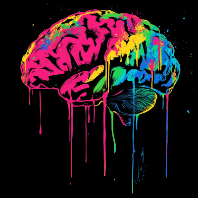 Melting Brain Graffiti Logo Outline Plasma