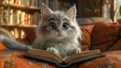 Elegant Ragdoll Cat in a Living Room