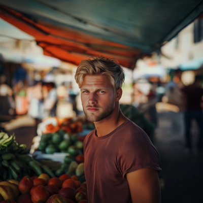 Blonde Swedish Man at Farmer’s Market