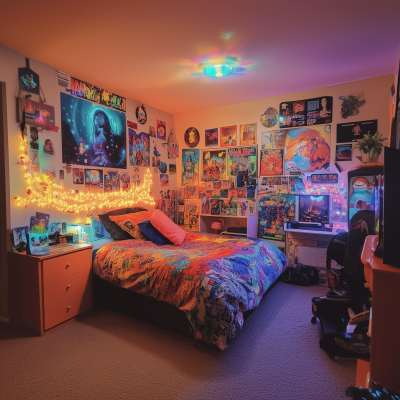 Retro 2000s Highschool Bedroom