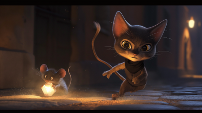 Cartoon Cat and Mouse Chase