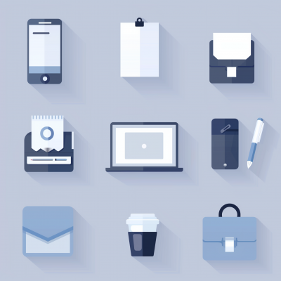 Modern Office Work Icons