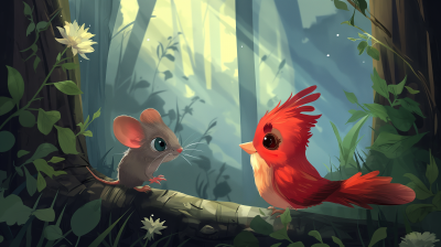 Cartoon Friends in the Forest