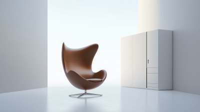 Brown Eggchair in Spacious Room