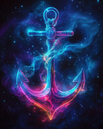 Neon Anchor and Stars