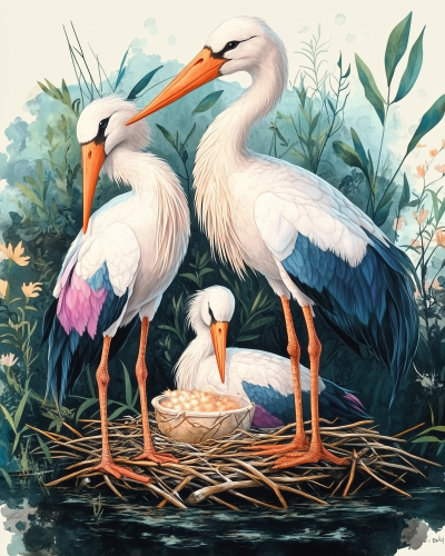 Mystical Stork Family