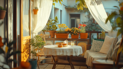 Cozy Mediterranean Style Balcony Decor