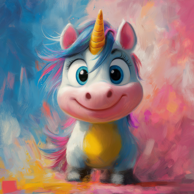 Funny Unicorn in Minion Style Poster