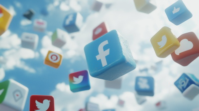 Social Media Icons 3D Render