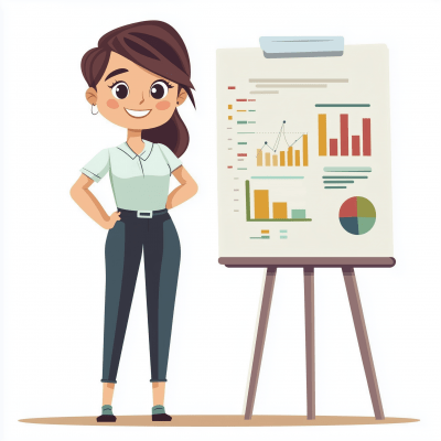 Female Technology Professional Cartoon Vector