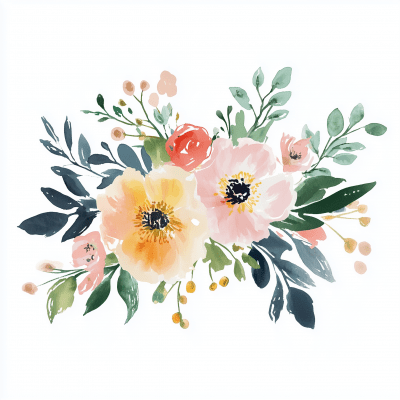 Watercolor Floral Arrangement