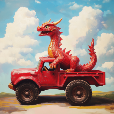 Red Dragon on Tonka Truck