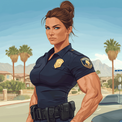 Strong Female Police Officer Profile