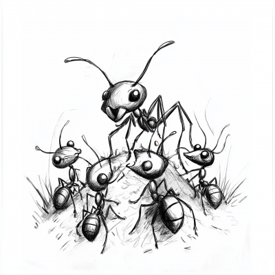 Hardworking Ants Sketch