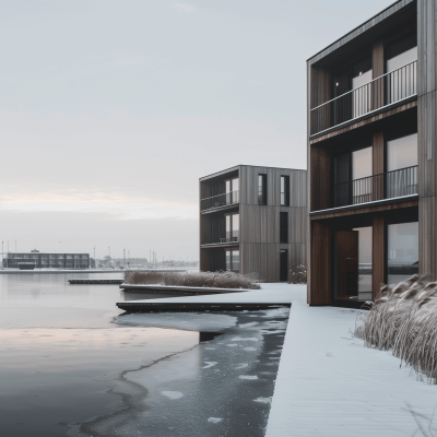 Minimal Timber Boxes Houses in Copenhagen