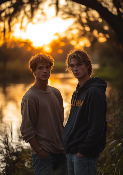 Golden Light Filtering Through Trees at Bayou Saint