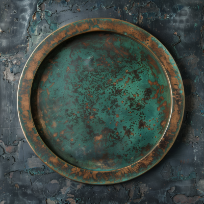 Old Brass Circle with Patina Green