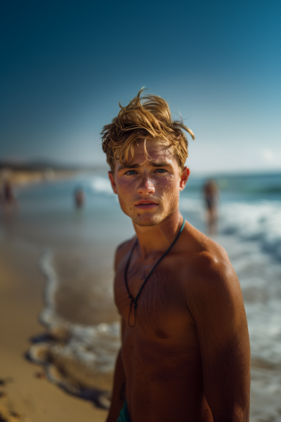 Blonde Man at the Beach