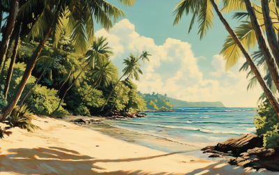 Tropical Beach Painting