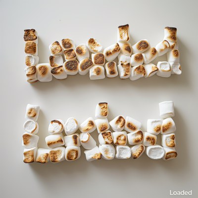 Toasted Marshmallows forming word ‘Loaded’