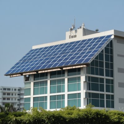 Solar Panel on Hospital Rooftop