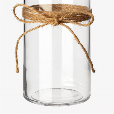 Hemp Rope Tied in a Bow on Transparent Cylinder