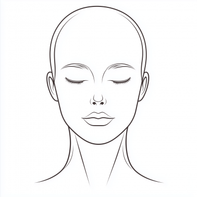 Minimalistic Female Face Outline Vector Illustration