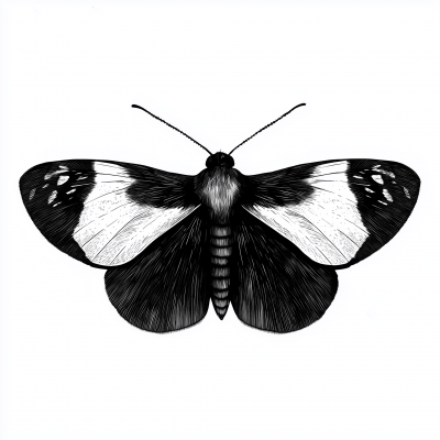 Black and White Moth