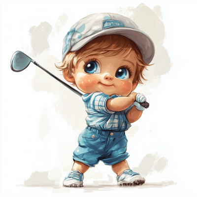 Cute Baby Golfer